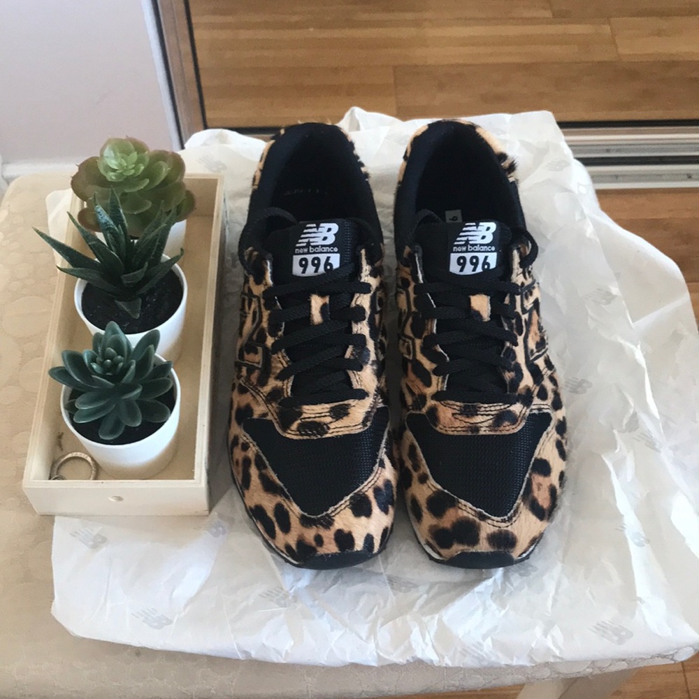 New Balance x J.Crew 996 sneakers in Leopard print